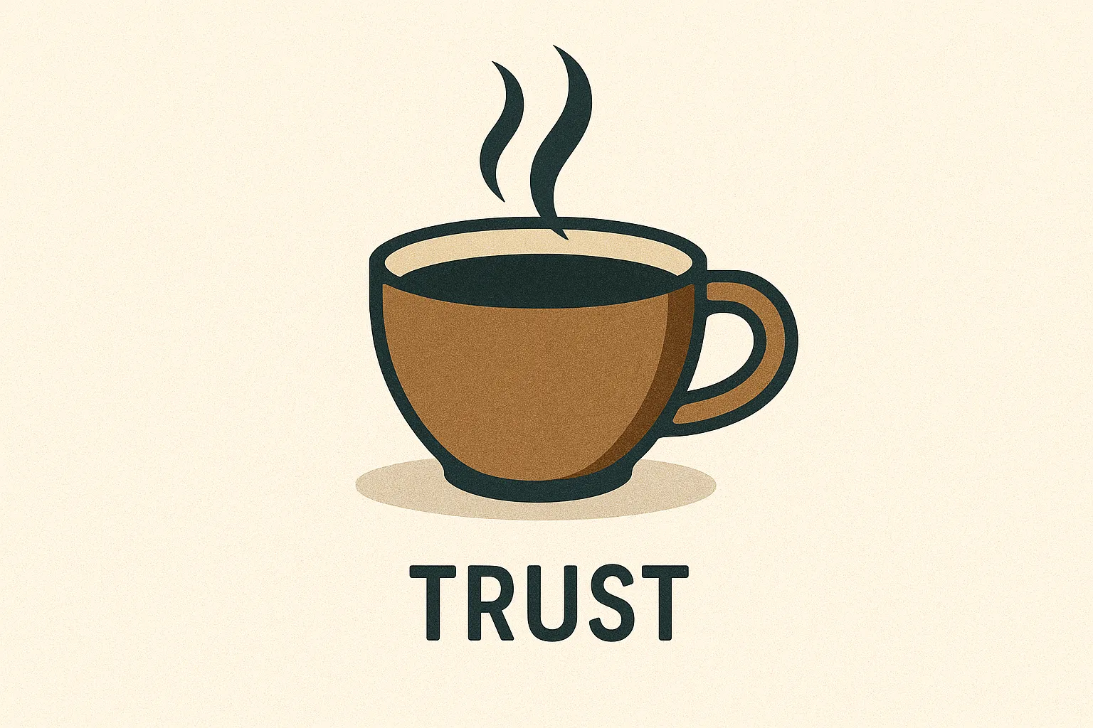 Illustration of a warm coffee cup symbolizing comfort and trust